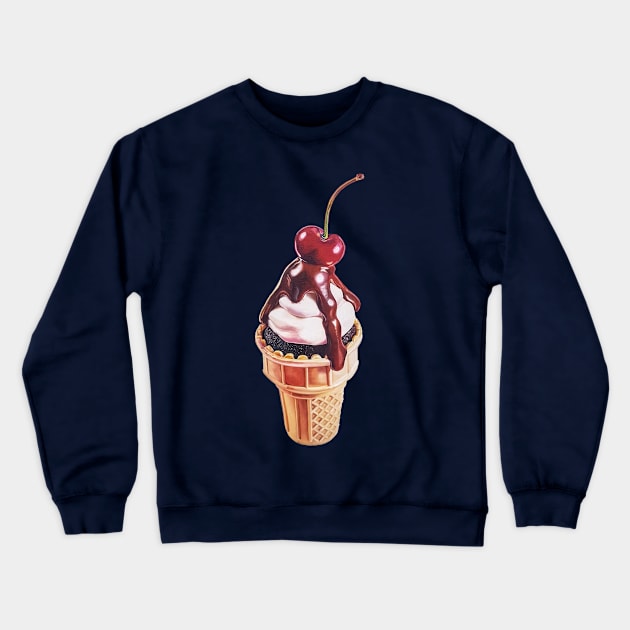 Sugar High - Ice Cream Cone Cupcake painting (no background) Crewneck Sweatshirt by EmilyBickell